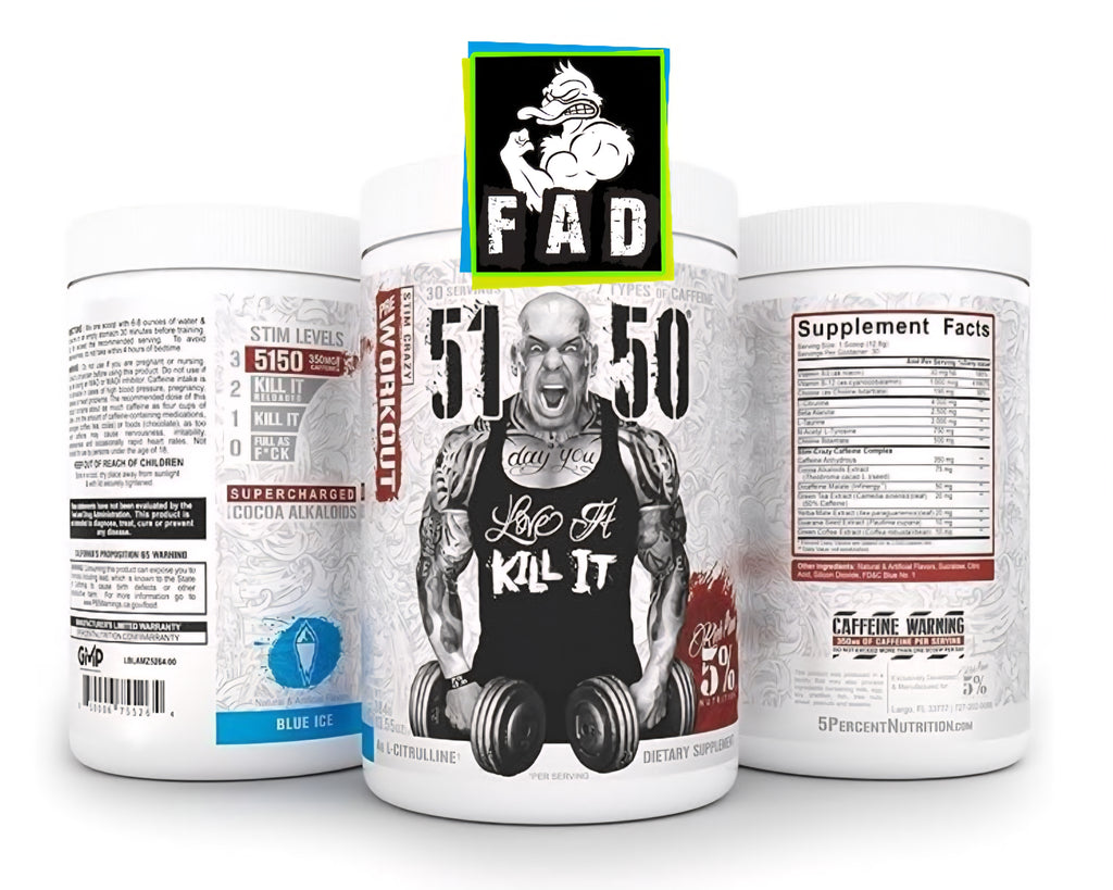 5% 5150 High Stim Pre-Workout Rich Piana 30 Servings