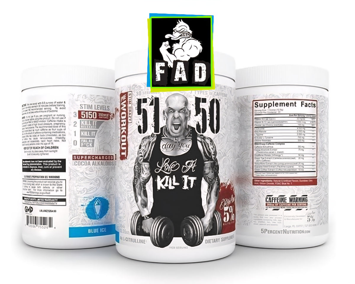 5% 5150 High Stim Pre-Workout Rich Piana 30 Servings