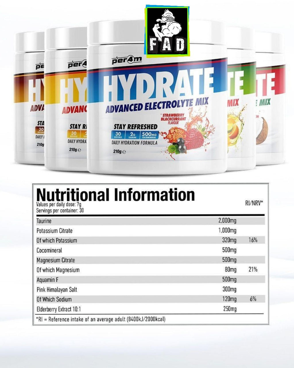 Per4m Hydrate Advanced Electrolyte Mix 30 Servings