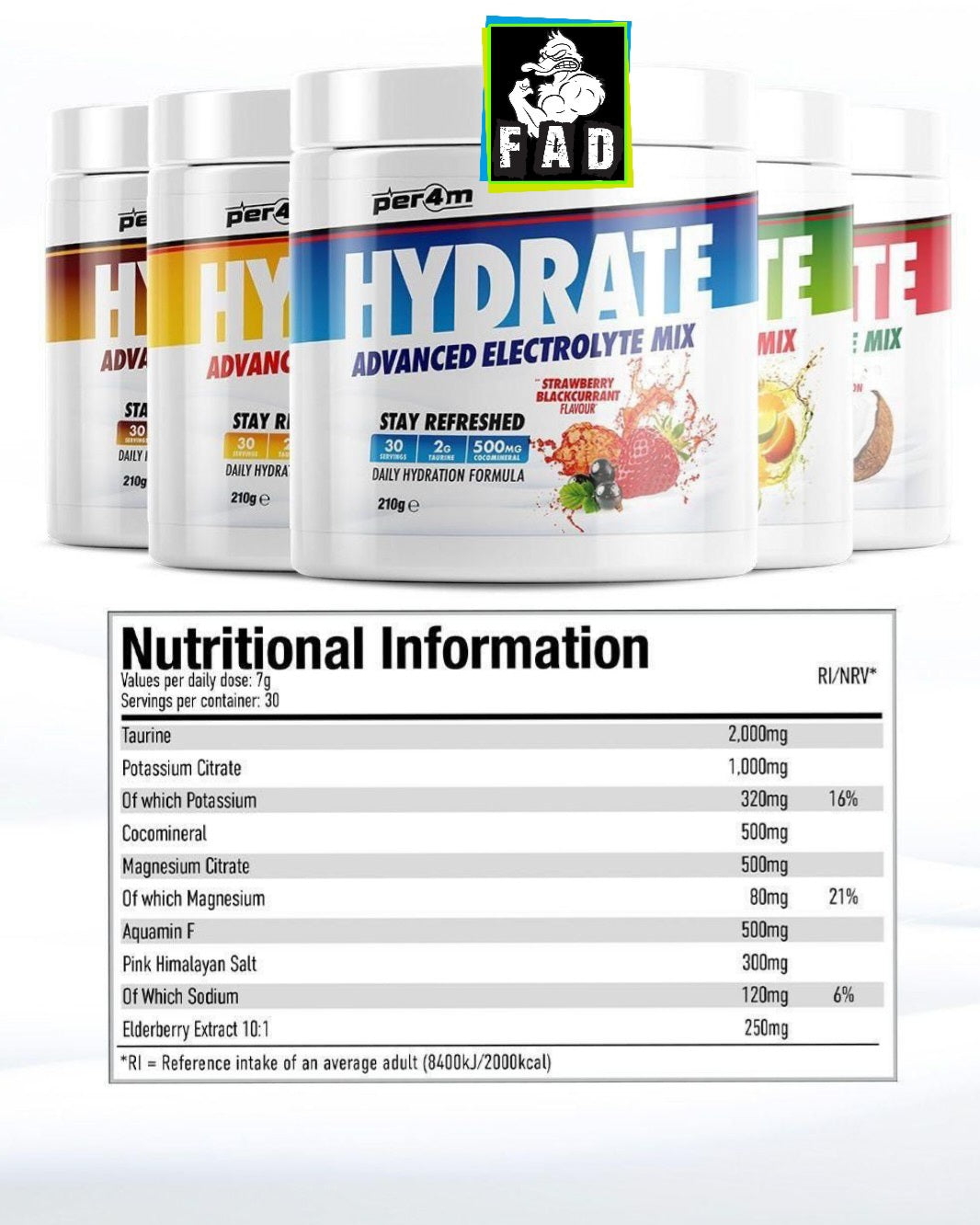 Per4m Hydrate Advanced Electrolyte Mix 30 Servings