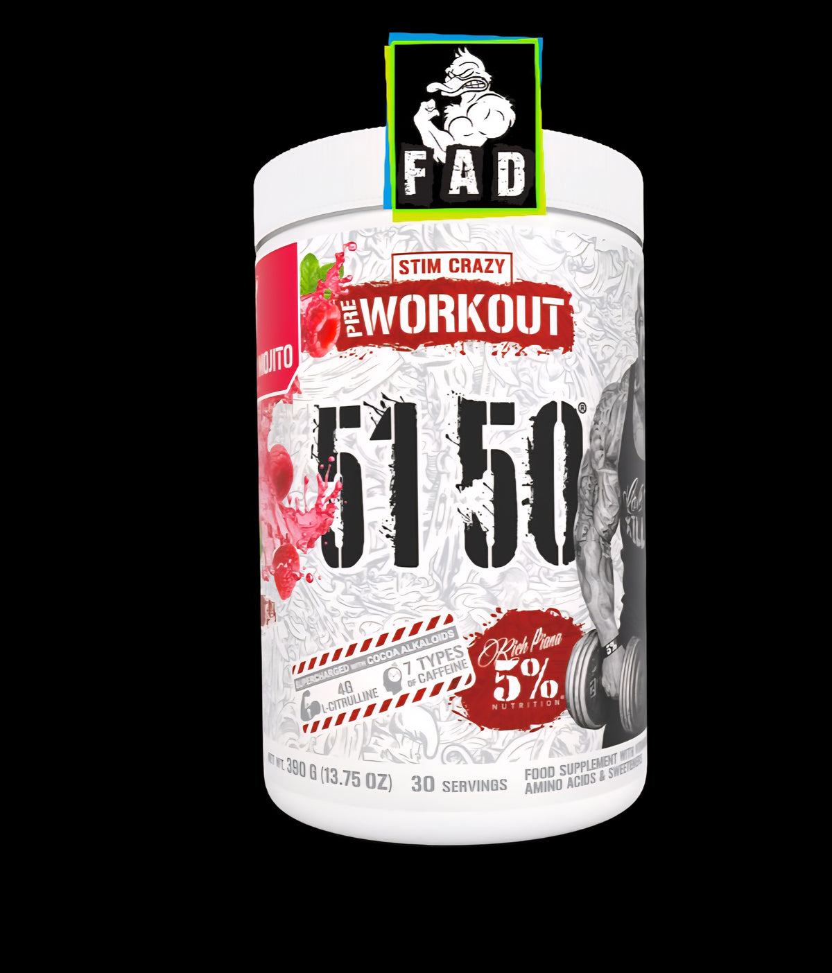 5% 5150 High Stim Pre-Workout Rich Piana 30 Servings