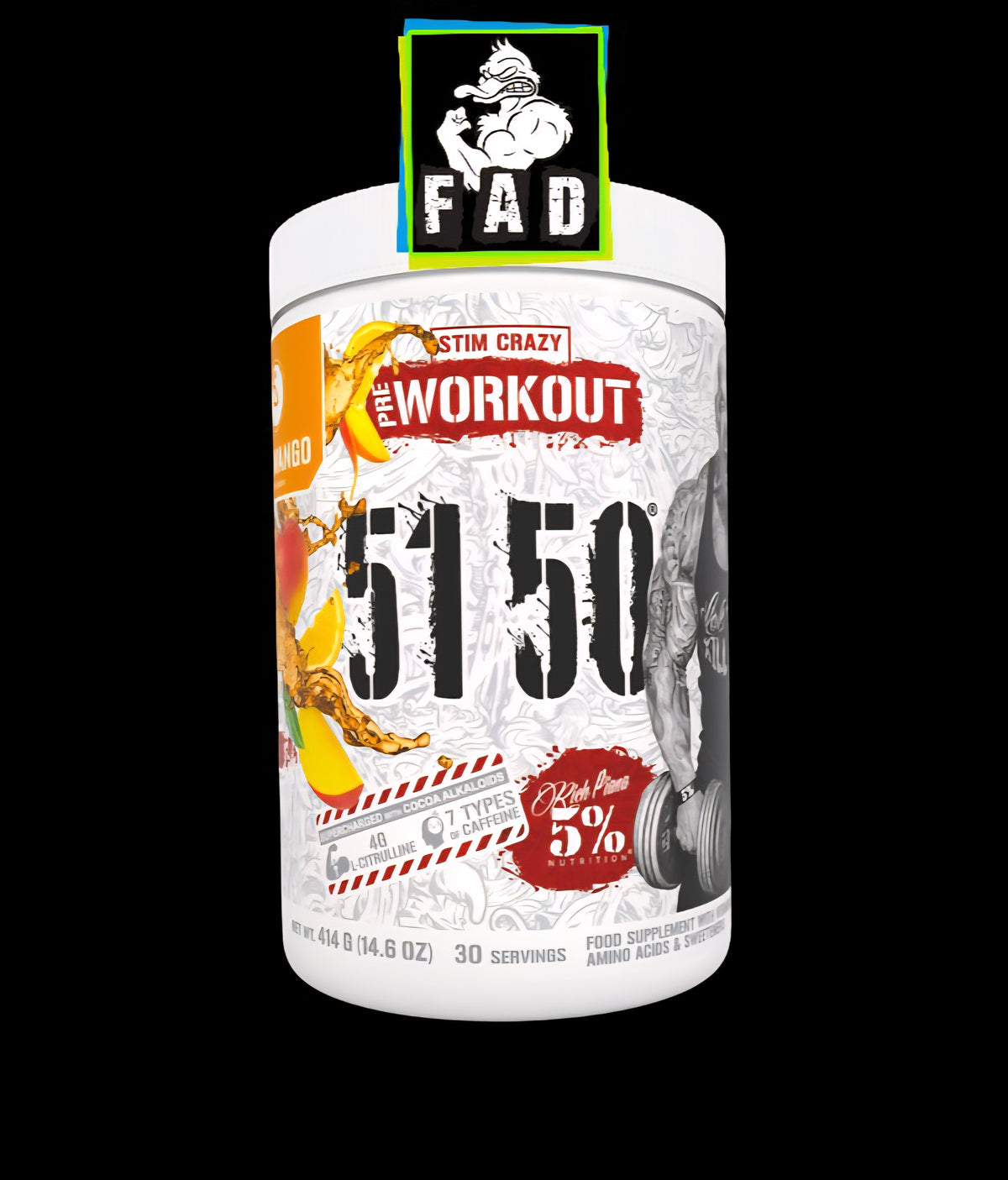 5% 5150 High Stim Pre-Workout Rich Piana 30 Servings