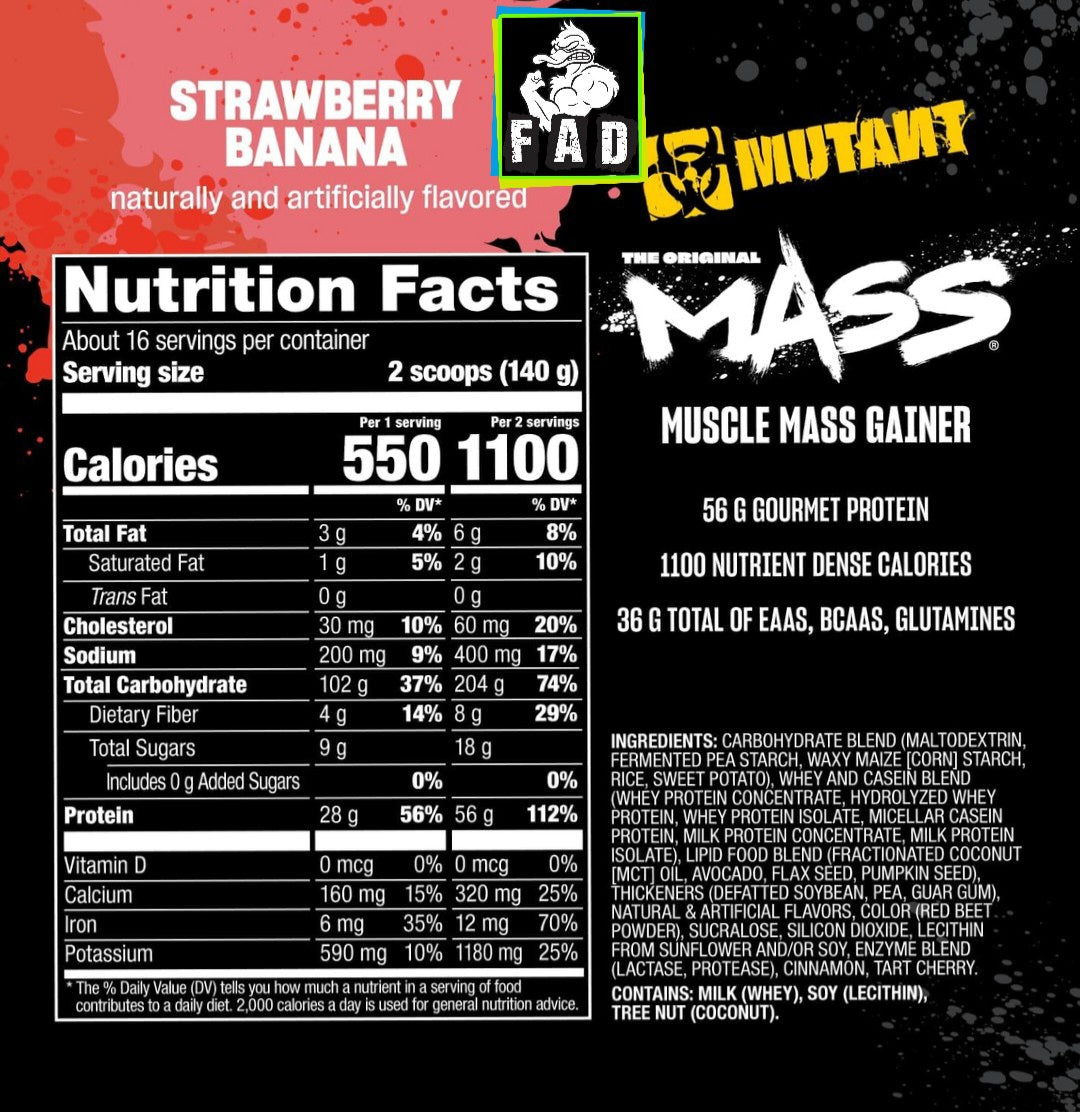 Mutant Mass 2.27kg Weight Gainer - Original Big Bag Creation for Hardcore Athletes