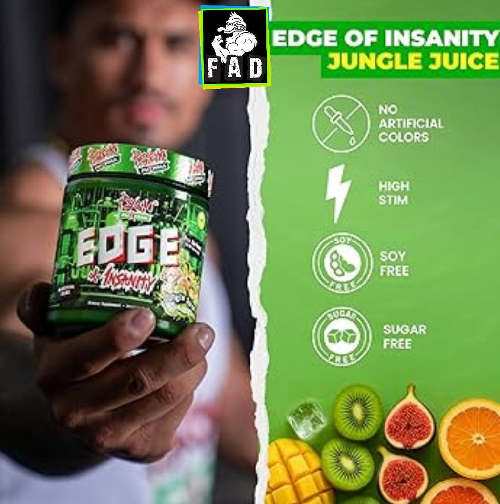 Psycho Pharma Edge Of Insanity Pre-Workout 310g - High Stim,  for Hardcore Lifters & Stim Veterans