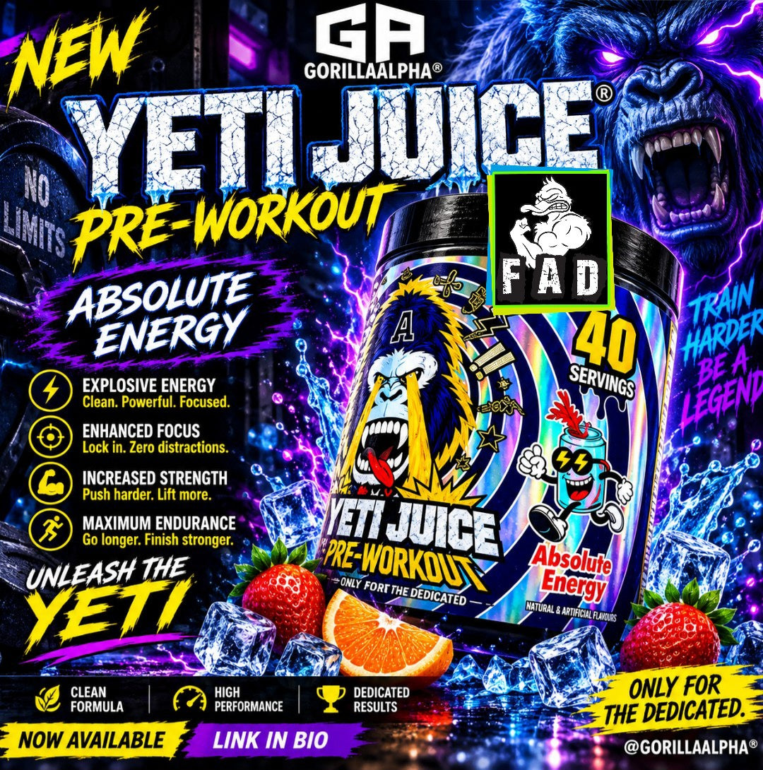 Gorilla Alpha Yeti Juice High Intensity Formula for Energy Focus and Results - 40 Servings, Absolute Energy, Enhanced Focus