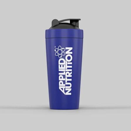 Applied Nutrition USN Stainless Steel Shaker - 750ml Blue Shaker Bottle for Smoothies and Protein Drinks